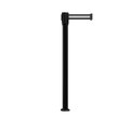 Montour Line Retractable Belt Fixed Stanchion, 2ft Black Post  7.5ft Bk/W H Belt MX530F-BK-BWH-75